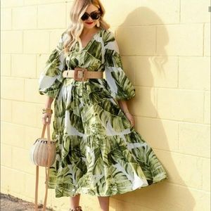 H&M palm print maxi dress